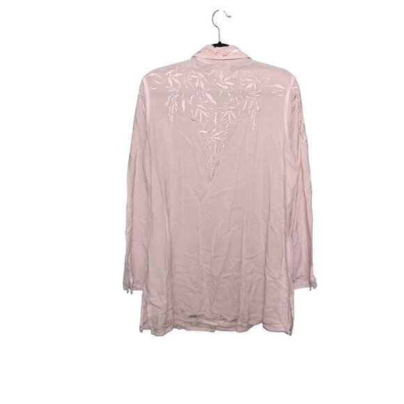 Soft Surroundings Embroidered Tunic Blouse Top Button up - Picture 3 of 6